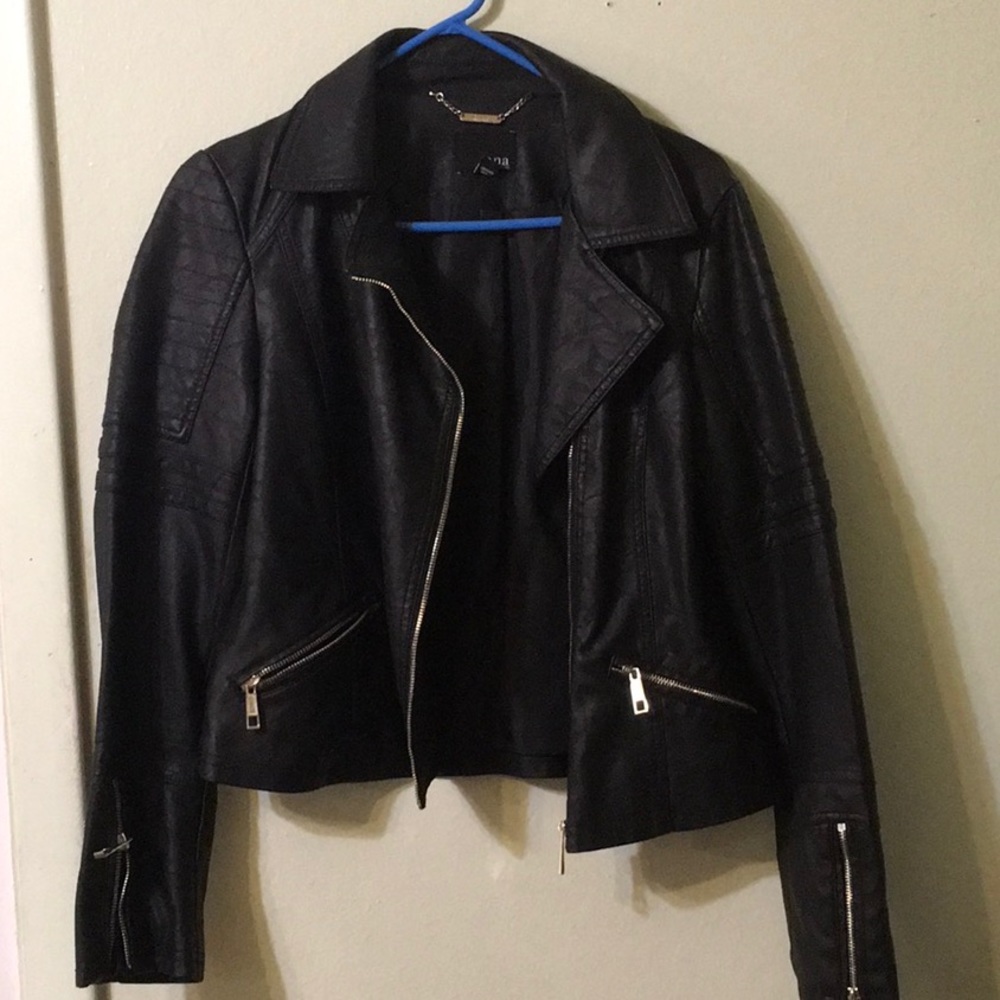 Faux leather moto jacket